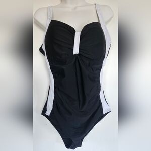 Black and White Women's Swimsuit One Piece